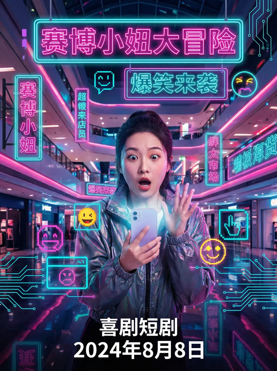 农夫快播电影 搞笑喜剧短剧 - 赛博小妞大冒险海报
